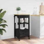 Troler de Bucătărie Simplu Negru GartenMobel Dekor