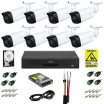 Sistem supraveghere Dahua cu functii inteligente, 8 camere 4K 8MP, lentila 3.6mm, IR 80m, DVR WizSense, Accesorii incluse SafetyGuard Surveillance