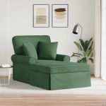 Chaise Lounge cu fustă cu pernă Verde Junglă 91 x 157 x 91 cm GartenMobel Dekor