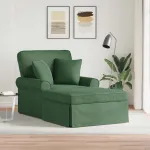 Chaise Lounge cu fustă cu pernă Verde Junglă 91 x 157 x 91 cm GartenMobel Dekor
