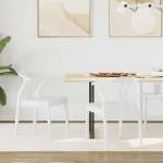 Scaun de sufragerie 2 pcs Alb și Alb Lemn Solid de Cauciuc GartenMobel Dekor