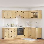 Dulap cu sertar cu raft cu ușă 10 pcs Miere Lemn de pin masiv GartenMobel Dekor