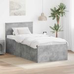 Cadru de pat Gri din beton 90 x 190 cm Lemn compozit GartenMobel Dekor