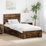 Cadru de pat Stejar fumuriu 80 x 200 cm Lemn compozit GartenMobel Dekor