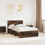 Cadru de pat Stejar fumuriu 137 x 203 cm Lemn compozit GartenMobel Dekor