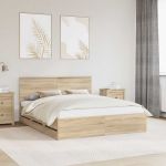 Cadru de pat Stejar Sonoma 160 x 200 cm Lemn Ingineresc GartenMobel Dekor