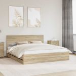 Cadru de pat Stejar Sonoma 180 x 200 cm Lemn Ingineresc GartenMobel Dekor