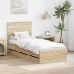 Cadru de pat Stejar Sonoma 75 x 190 cm Lemn Ingineresc GartenMobel Dekor