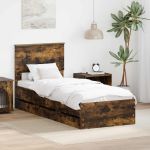 Cadru de pat Stejar fumuriu 75 x 190 cm Lemn Ingineresc GartenMobel Dekor