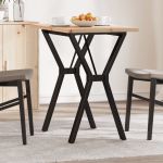 Masă bucătărie, cadru Y, 80x50x75,5 cm lemn masiv pin și Oţel GartenMobel Dekor