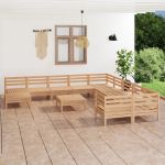 Set mobilier de grădină, 12 piese, lemn masiv de pin GartenMobel Dekor