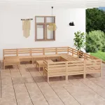 Set mobilier de grădină, 13 piese, lemn masiv de pin GartenMobel Dekor