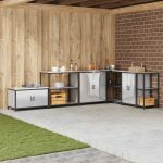 Depozitare pentru bucătărie Argintiu 60 x 50 x 92 cm Oțel GartenMobel Dekor