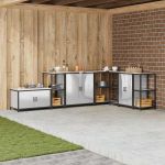 Depozitare pentru bucătărie Argintiu 60 x 50 x 92 cm Oțel GartenMobel Dekor