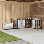 Depozitare pentru bucătărie Argintiu 60 x 50 x 92 cm Oțel GartenMobel Dekor