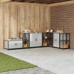 Depozitare pentru bucătărie Argintiu 60 x 50 x 92 cm Oțel GartenMobel Dekor