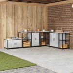 Depozitare pentru bucătărie Argintiu 60 x 50 x 92 cm Oțel GartenMobel Dekor