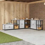 Depozitare pentru bucătărie Argintiu 60 x 50 x 92 cm Oțel GartenMobel Dekor