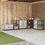 Depozitare pentru bucătărie Argintiu 60 x 50 x 92 cm Oțel GartenMobel Dekor