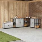 Depozitare pentru bucătărie Argintiu 60 x 50 x 92 cm Oțel GartenMobel Dekor