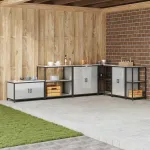 Depozitare pentru bucătărie Argintiu 60 x 50 x 92 cm Oțel GartenMobel Dekor