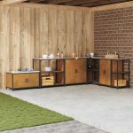 Depozitare pentru bucătărie Ruginit 60 x 50 x 92 cm Oțel GartenMobel Dekor