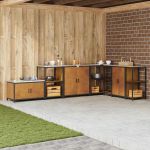 Depozitare pentru bucătărie cu ușă Ruginit 60 x 50 x 92 cm Oțel GartenMobel Dekor