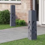 Lumină LED Solară pentru Alei 2 pcs Antracit GartenMobel Dekor