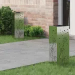 Lumină LED Solară pentru Alei 2 pcs Galvanizat Galvanizat GartenMobel Dekor