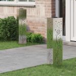 Lumină LED Solară pentru Alei 2 pcs Oţel inoxidabil GartenMobel Dekor