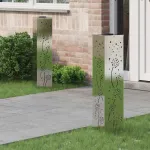 Lumină LED Solară pentru Alei 2 pcs Oţel inoxidabil GartenMobel Dekor