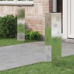 Lumină LED Solară pentru Alei 2 pcs Oţel inoxidabil GartenMobel Dekor