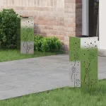 Lumină LED Solară pentru Alei 2 pcs Oţel inoxidabil GartenMobel Dekor