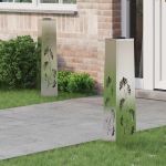 Lumină LED Solară pentru Alei 2 pcs Oţel inoxidabil GartenMobel Dekor