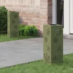 Lumină LED Solară pentru Alei 2 pcs Verde măsliniu GartenMobel Dekor