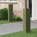 Lumină LED Solară pentru Alei 2 pcs Verde măsliniu GartenMobel Dekor