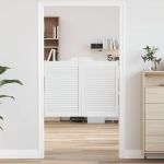 Uși batante cu jaluzele 1 pereche alb 80x100 cm GartenMobel Dekor