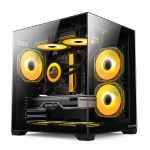 Carcasa Noua Pro Gaming Ambra Black Cube, Middle Tower, ATX, Fara Sursa, 5x Fan ARGB, Controller ARGB, Telecomanda NewTechnology Media