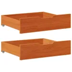 Sertare de pat 2 buc. 65x55x17 cm maro ceruit lemn masiv de pin GartenMobel Dekor