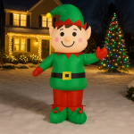 Elf gonflabil de exterior, iluminare LED, compresor integrat, 150x60x40 cm, verde Household NewTrend