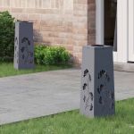 Lumină LED Solară pentru Alei 2 pcs Antracit GartenMobel Dekor