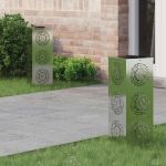 Lumină LED Solară pentru Alei 2 pcs Galvanizat Galvanizat GartenMobel Dekor