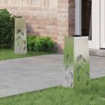 Lumină LED Solară pentru Alei 2 pcs Oţel inoxidabil GartenMobel Dekor