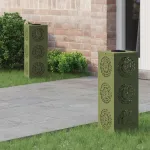 Lumină LED Solară pentru Alei 2 pcs Verde măsliniu GartenMobel Dekor