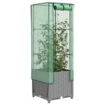 Strat înălțat cu husă de seră, aspect ratan, 40x40x139 cm GartenMobel Dekor