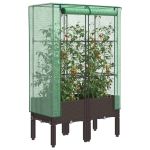 Strat înălțat cu husă de seră, aspect ratan, 80x40x140 cm GartenMobel Dekor