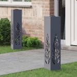 Lumină LED Solară pentru Alei 2 pcs Antracit GartenMobel Dekor