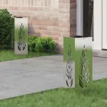 Lumină LED Solară pentru Alei 2 pcs Oţel inoxidabil GartenMobel Dekor