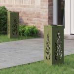 Lumină LED Solară pentru Alei 2 pcs Verde măsliniu GartenMobel Dekor