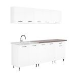 Leziter Bucătărie Primo 220 alb, cu blat rauna sil Mobalis Homvera